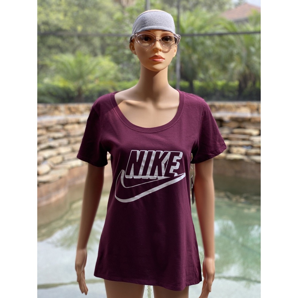 Nike Futura Logo Cotton Tee White Women S NWT